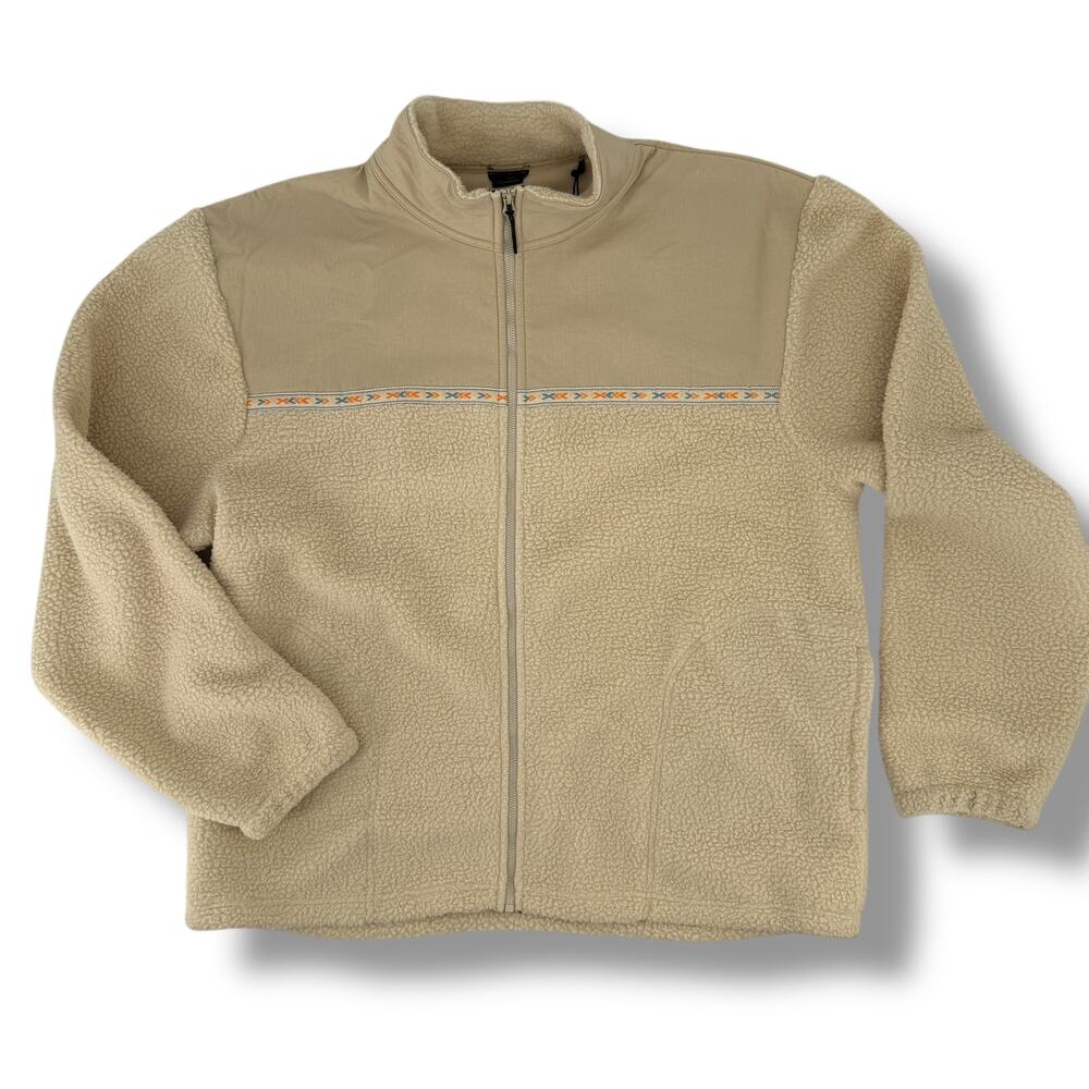 Prana Hurricane FZ Fleece Zip Up Jacket Mens Size XL Cliffside Geo Ribbon